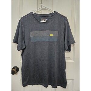 Marine Layer Shirt Mens Large Gray  Weekend Sport Short Sleeve Sunset Waves